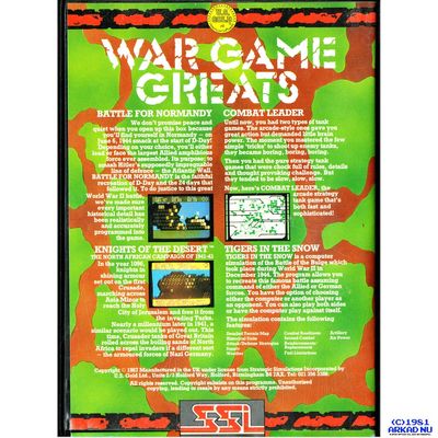 WAR GAME GREATS C64 KASSETT