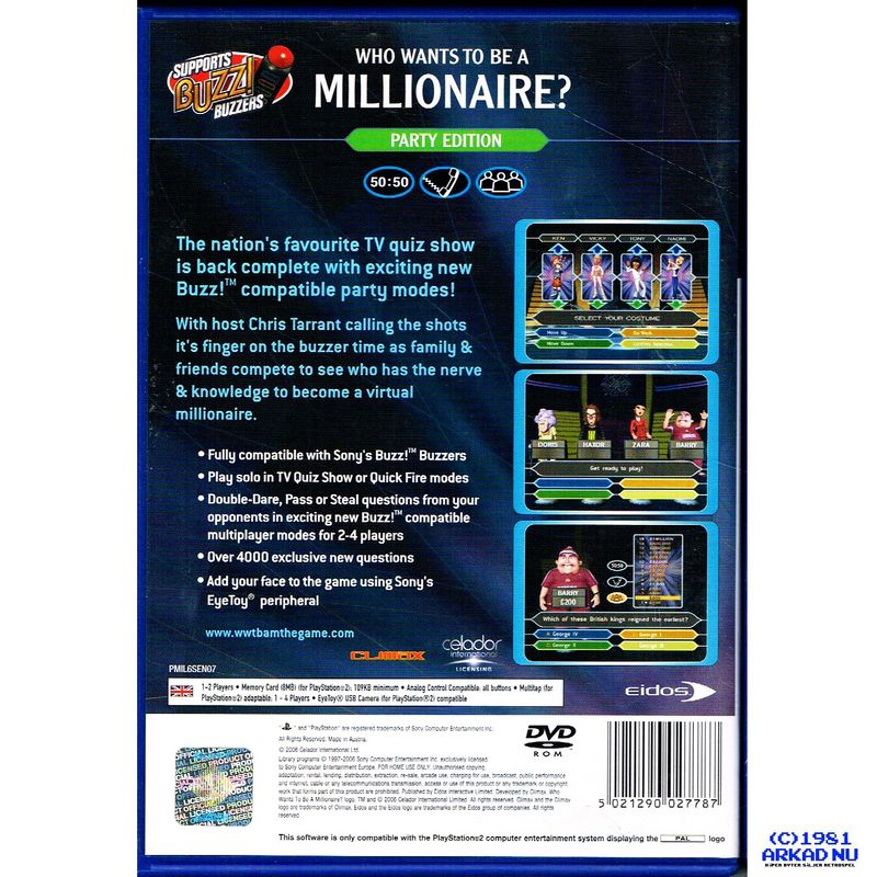 WHO WANTS TO BE A MILLIONAIRE PARTY EDITION PS2