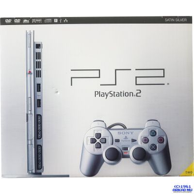 PLAYSTATION 2 SLIM SATIN SILVER NY OBRUTET SIGILL