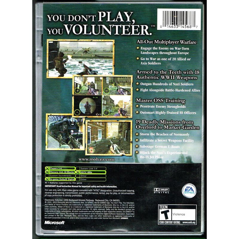 MEDAL OF HONOR FRONTLINE XBOX USA