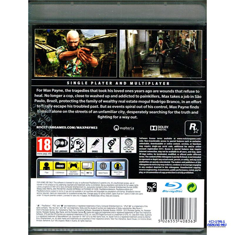 MAX PAYNE 3 PS3