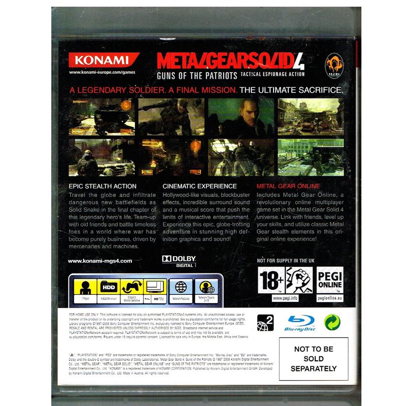 METAL GEAR SOLID 4 GUNS OF THE PATRIOTS PS3