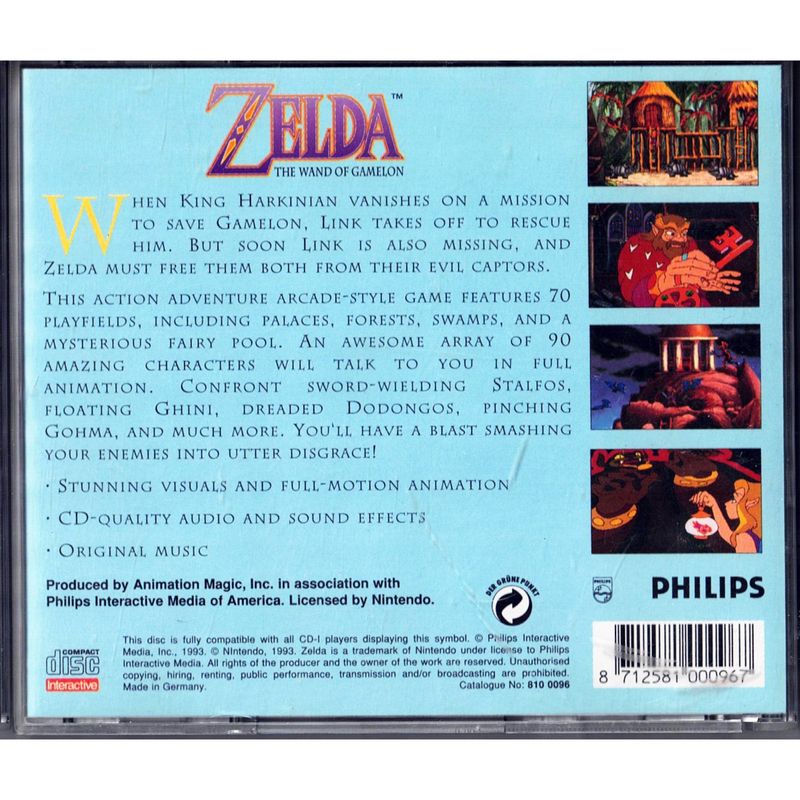 ZELDA THE WAND OF GAMELON CD-I OBS LÄS!!!