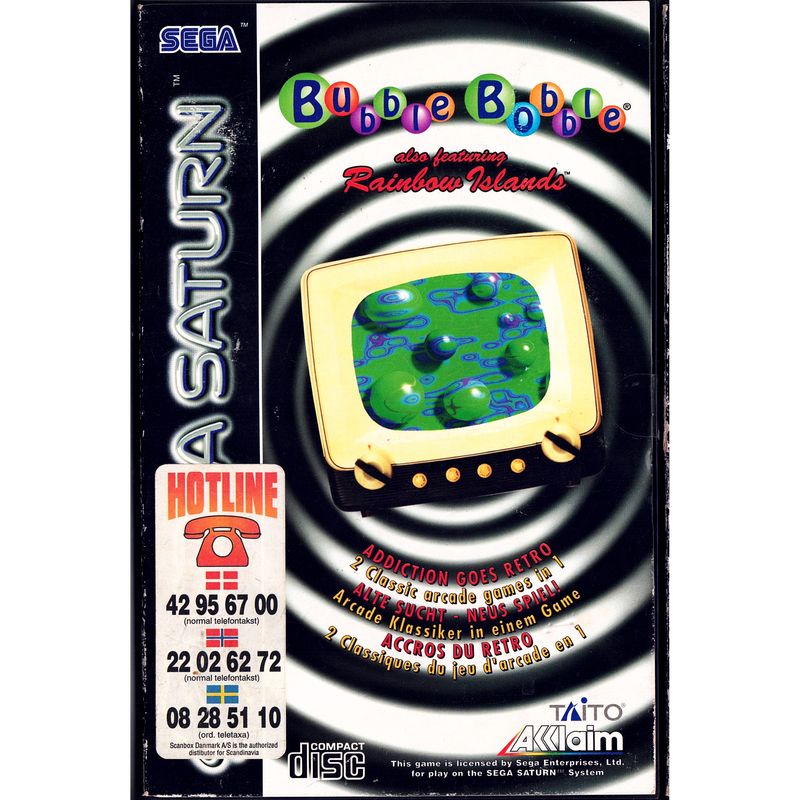 BUBBLE BOBBLE ALSO FT RAINBOW ISLAND SEGA SATURN RENTAL