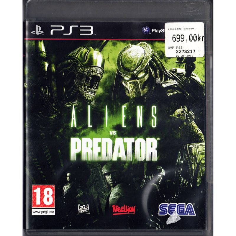 ALIENS VS PREDATOR PS3