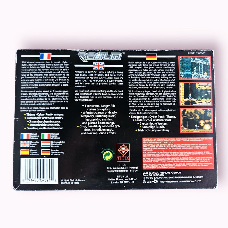 REALM SNES SVENSKSÅLD MED NY PLOMBERAD CARTRIDGE