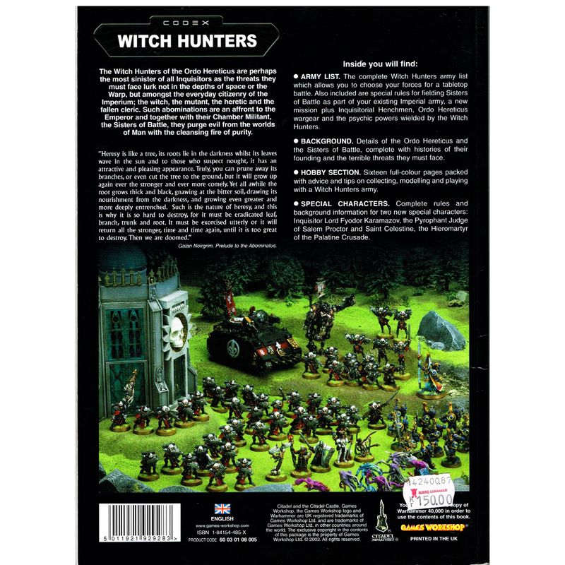 CODEX WITCH HUNTERS WARHAMMER 40000