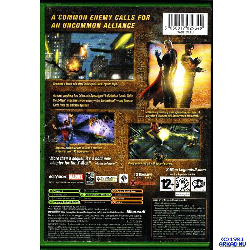 X-MEN LEGENDS II RISE OF APOCALYPSE XBOX