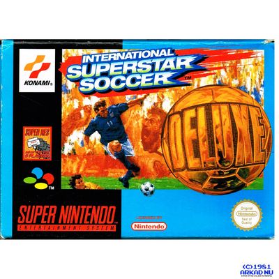 INTERNATIONAL SUPERSTAR SOCCER DELUXE SNES MED SVENSKT HÄFTE A4