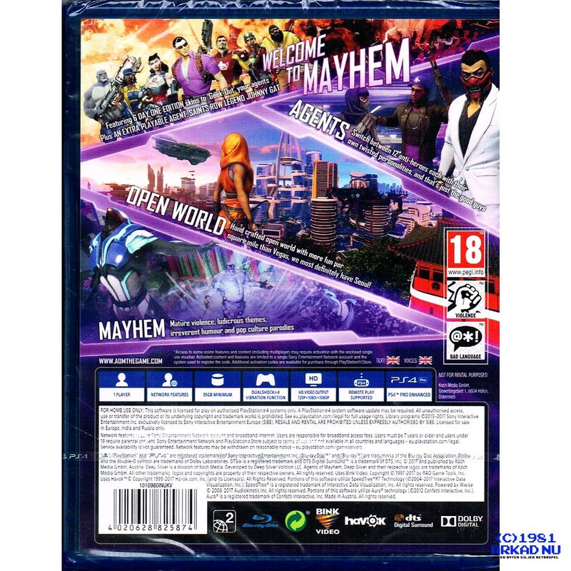 AGENTS MAYHEM DAY ONE EDITION PS4