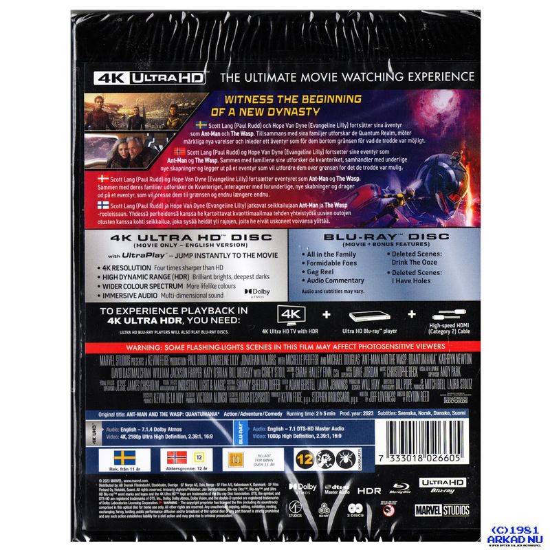 ANTMAN AND WASP QUANTUMANIA 4K ULTRA HD + BLU-RAY