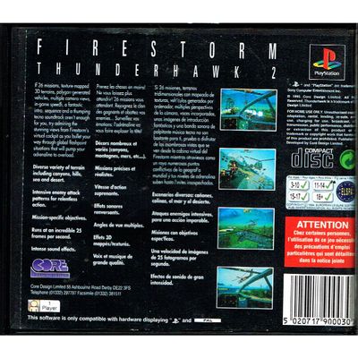 FIRESTORM THUNDERHAWK 2 PS1 HYRUTGÅVA