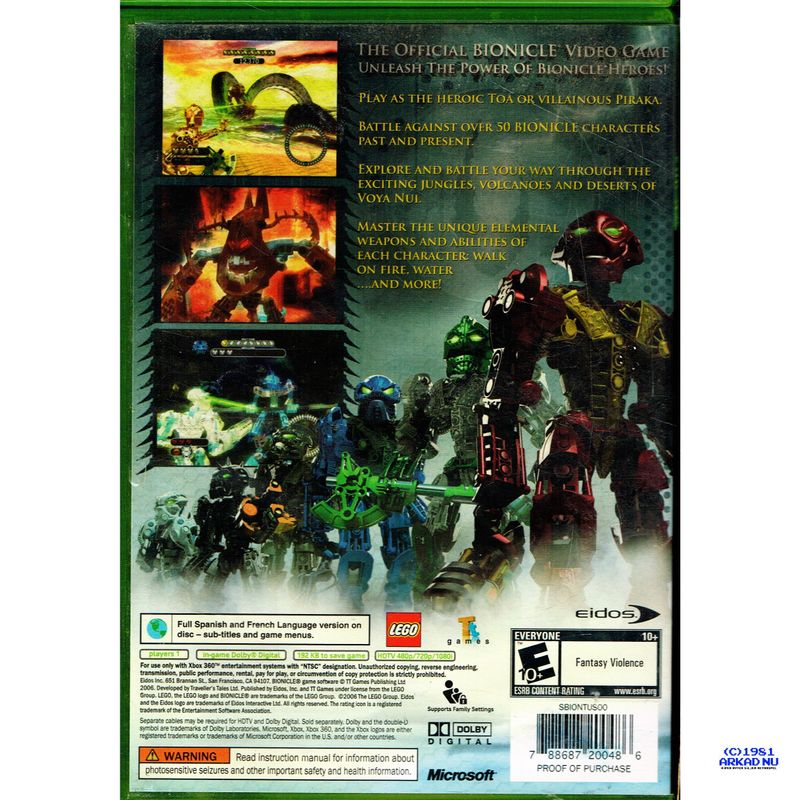 BIONICLE HEROES XBOX 360 NTSC USA