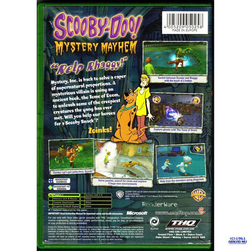 SCOOBY-DOO MYSTERY MAYHEM XBOX