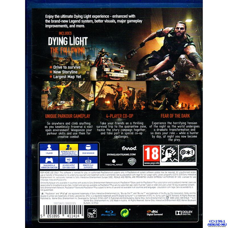 DYING LIGHT THE FOLLOWING ENHANCED EDITION PS4