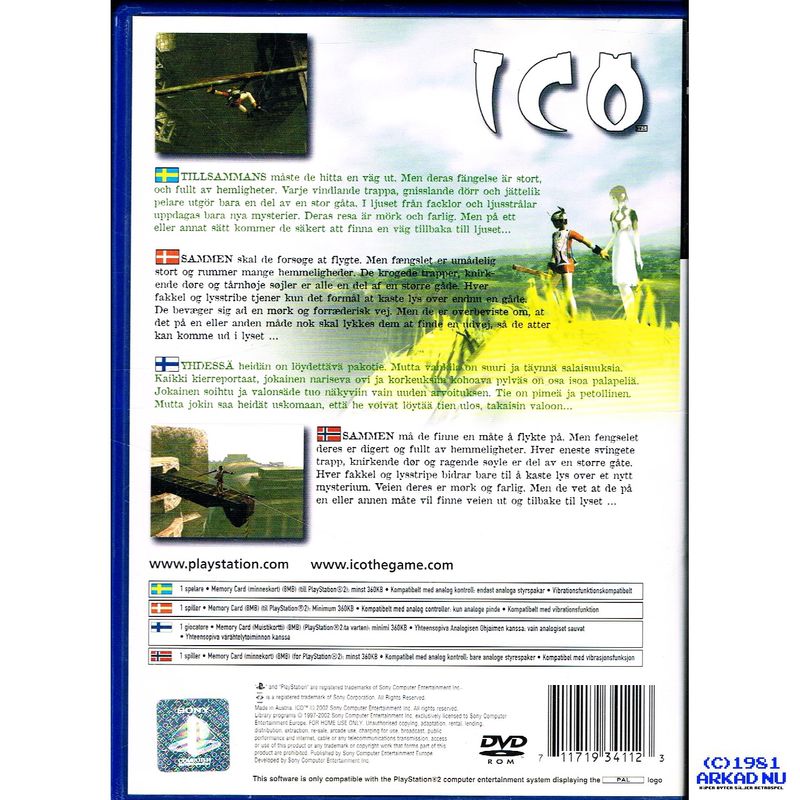 ICO ORIGINALUTGÅVAN PS2