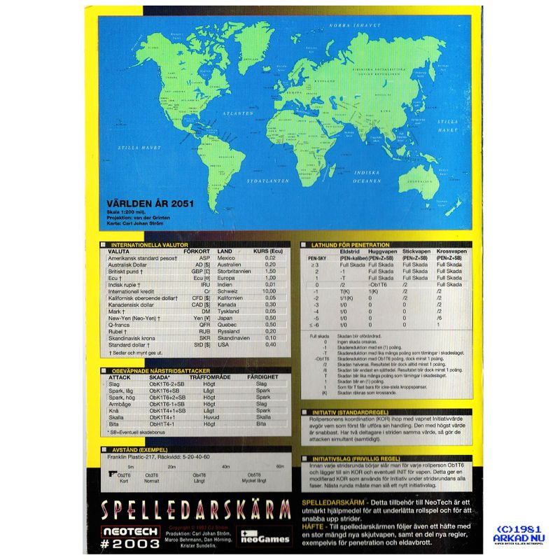 SPELLEDARSKÄRM NEOTECH ROLLSPEL