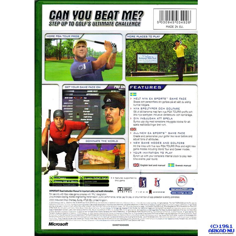 TIGER WOODS PGA TOUR 2004 XBOX