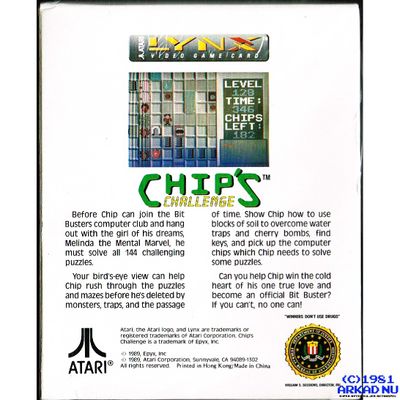 CHIPS CHALLENGE ATARI LYNX INPLASTAD