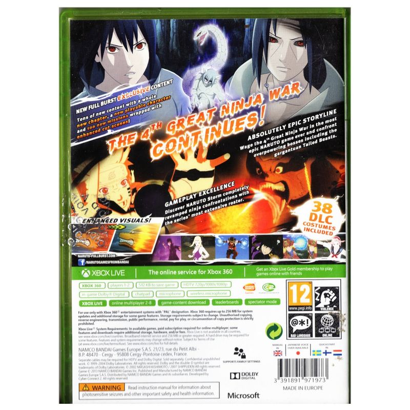 NARUTO SHIPPUDEN ULTIMATE NINJA STORM 3 FULL BURST XBOX 360