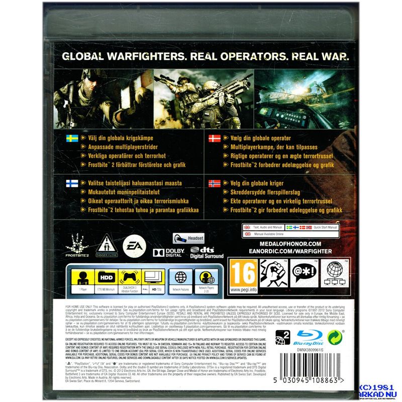 MEDAL OF HONOR WARFIGHTER PS3