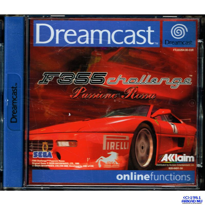 F355 CHALLENGE PASSIONE ROSSA DREAMCAST TYSK UTGÅVA