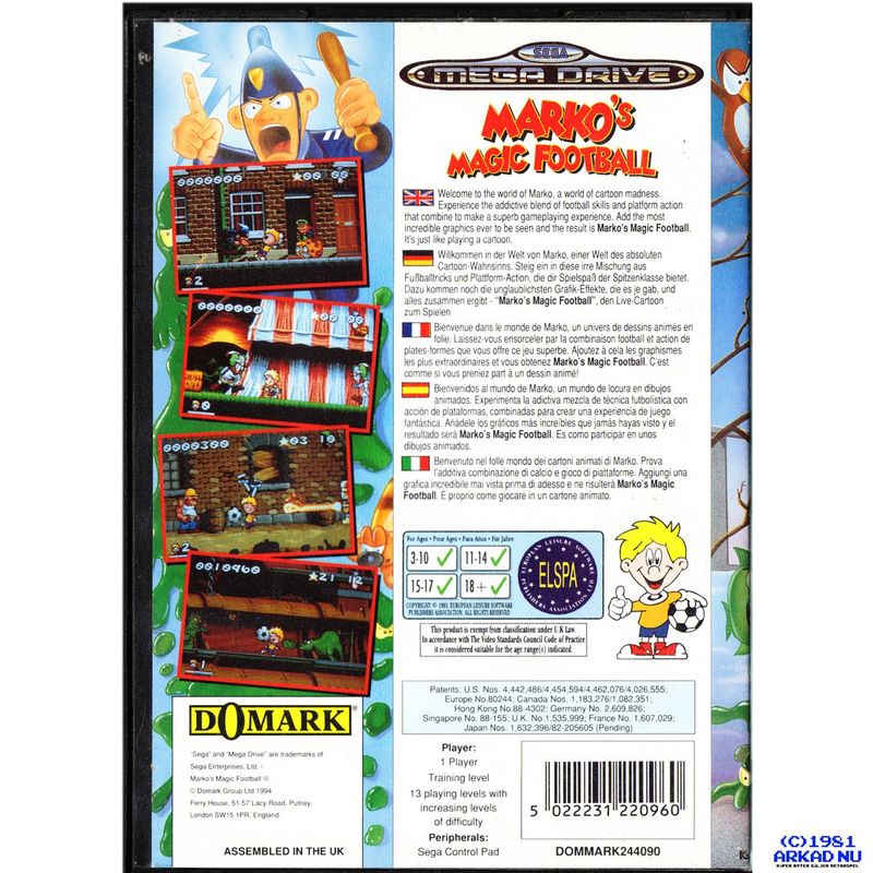 MARKOS MAGIC FOOTBALL MEGADRIVE
