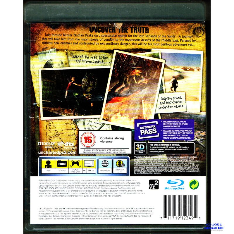 UNCHARTED 3 DRAKES DECEPTION PS3