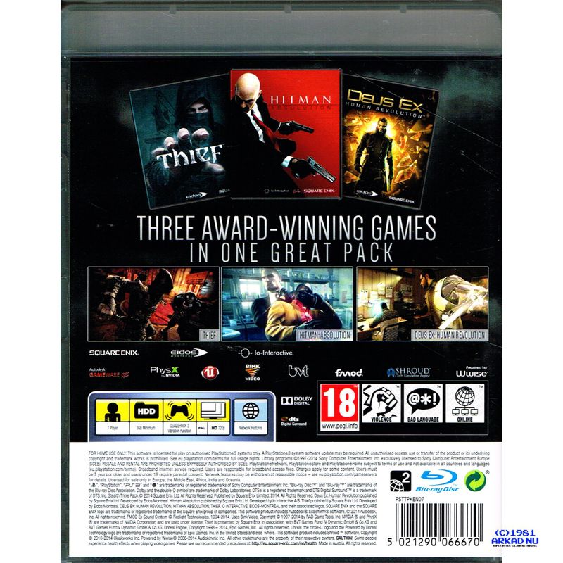 ULTIMATE STEALTH TRIPLE PACK (THIEF+HITMAN+DEUS EX) PS3