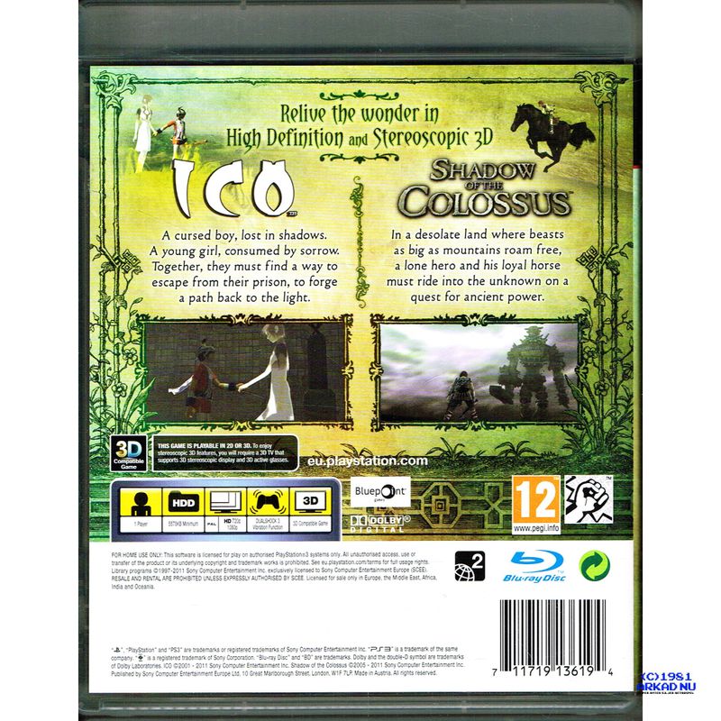 ICO & SHADOW OF THE COLOSSUS CLASSICS HD PS3