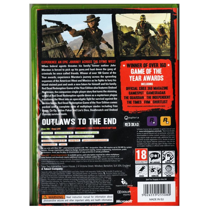 RED DEAD REDEMPTION GAME OF THE YEAR EDITION XBOX 360