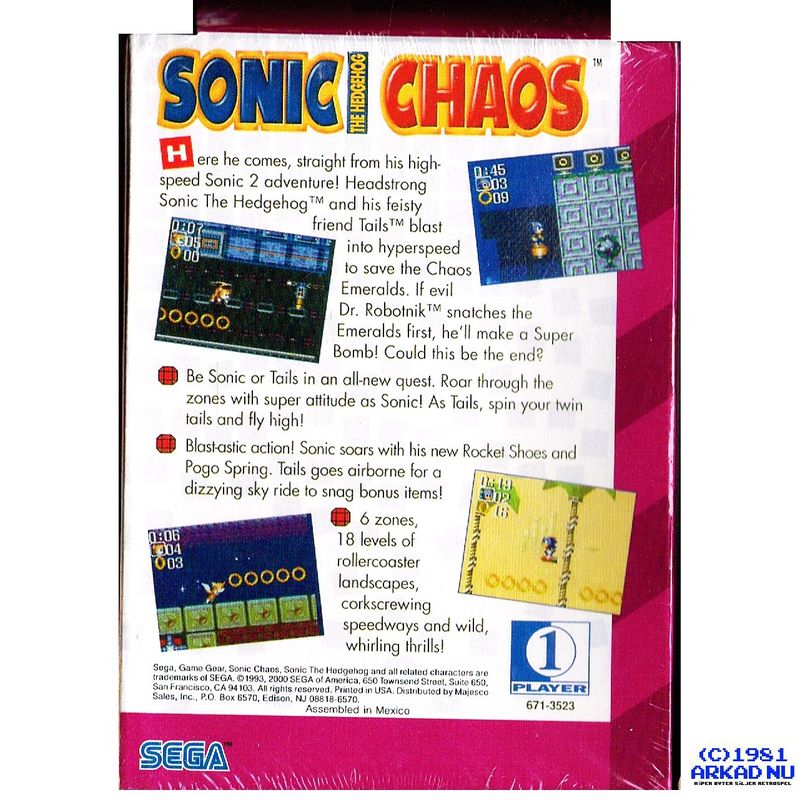 SONIC CHAOS GAME GEAR INPLASTAT