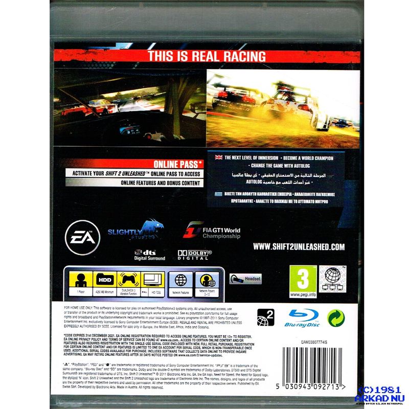 NEED FOR SPEED SHIFT 2 UNLEASHED PS3