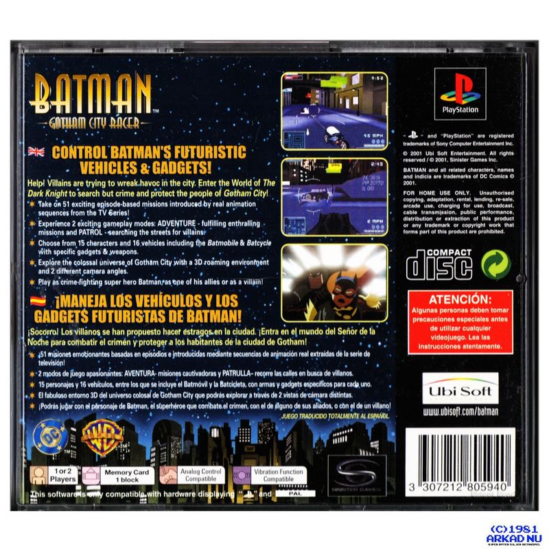 BATMAN GOTHAM CITY RACER PS1