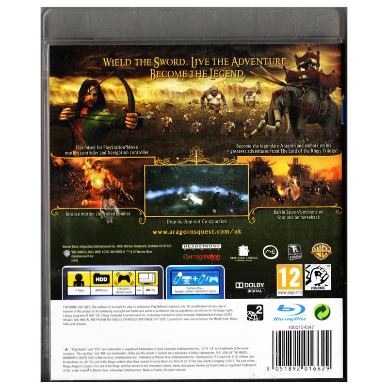 THE LORD OF THE RINGS ARAGORNS QUEST PS3