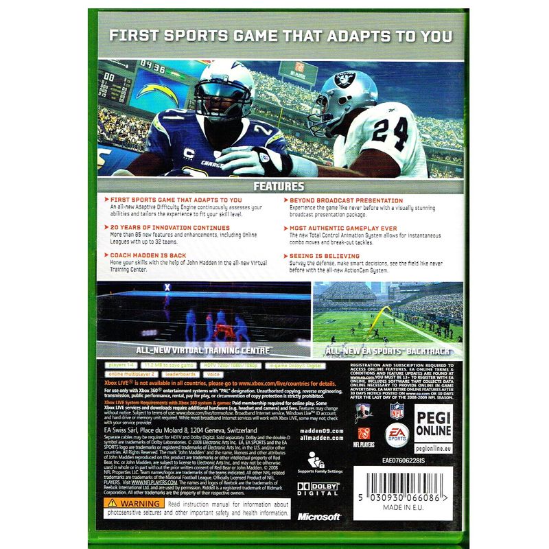 MADDEN NFL 09 XBOX 360