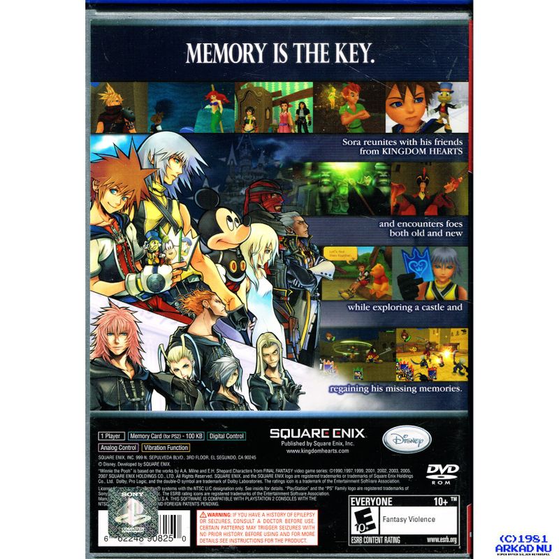 KINGDOM HEARTS RE CHAIN OF MEMORIES PS2 NTSC USA