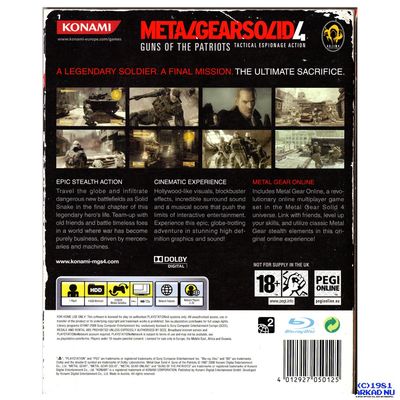 METAL GEAR SOLID 4 GUNS OF THE PATRIOTS PS3