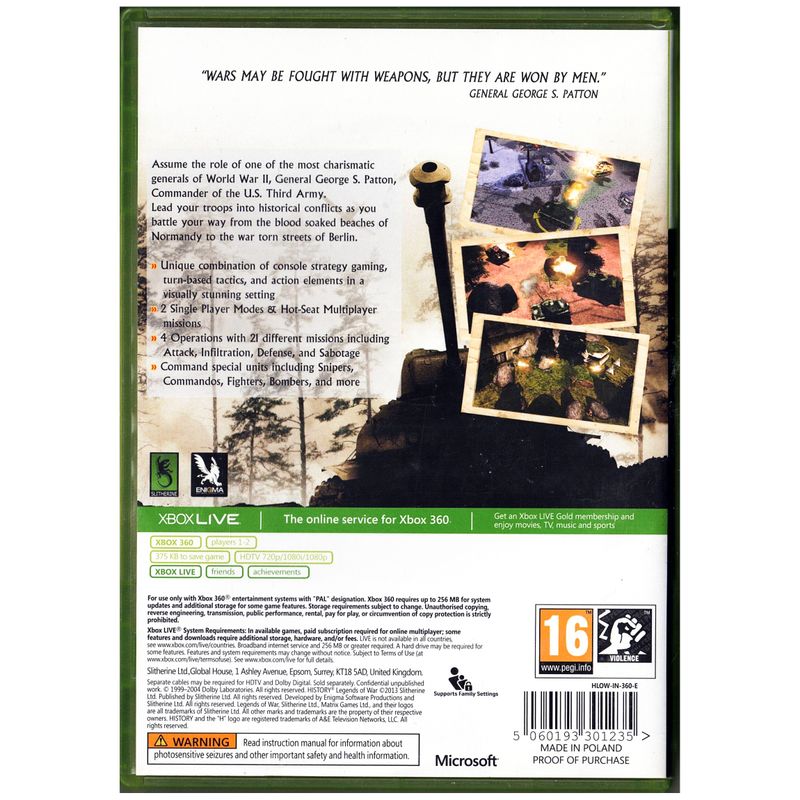 HISTORY LEGENDS OF WAR XBOX 360