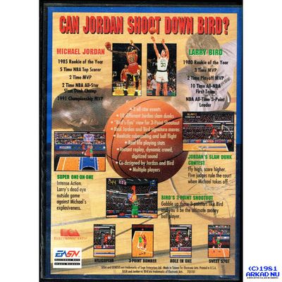 JORDAN VS BIRD ONE ON ONE SEGA GENESIS / MEGADRIVE