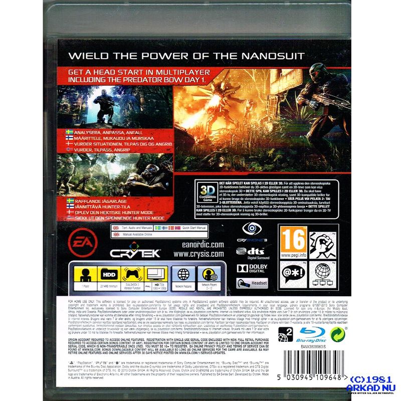 CRYSIS 3 HUNTER EDITION PS3