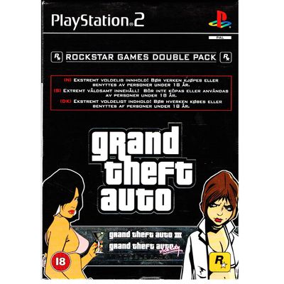 GRAND THEFT AUTO DOUBLE PACK GTA III & VICE CITY PS2