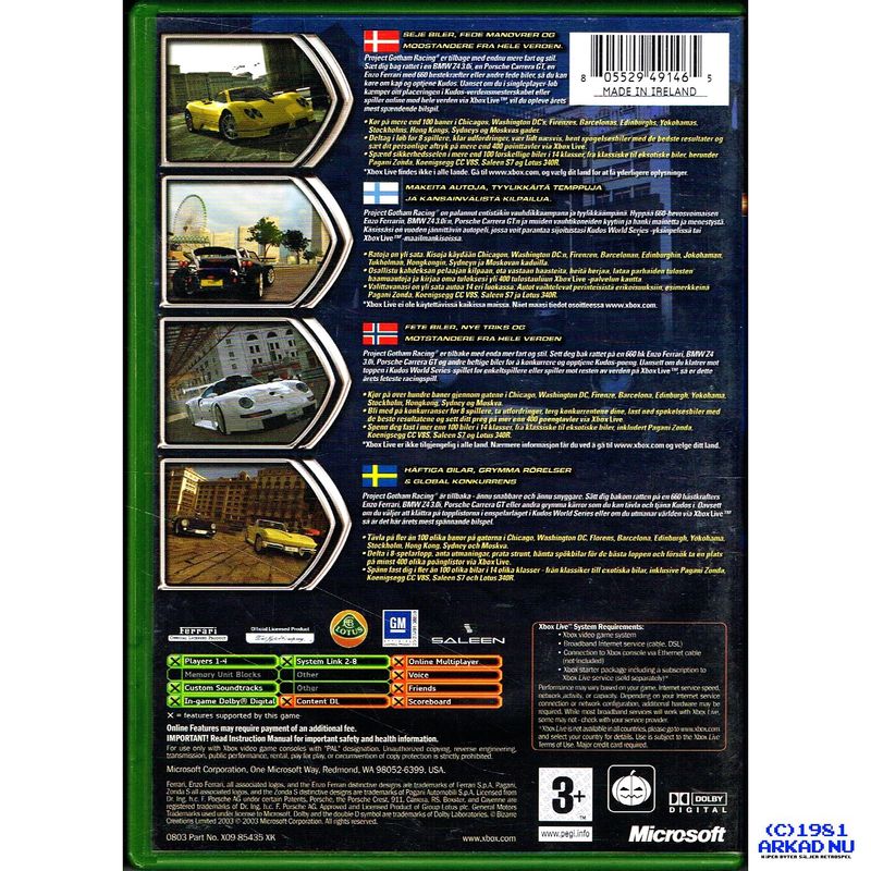 PROJECT GOTHAM RACING 2 XBOX