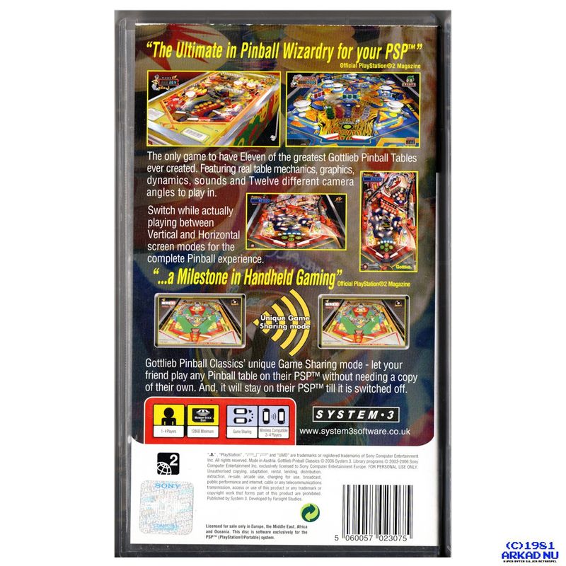 GOTTLIEB PINBALL CLASSICS PSP