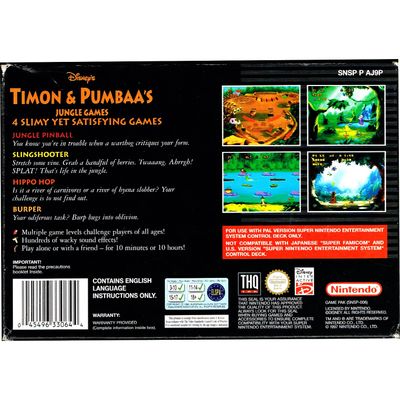 TIMON & PUMBAA'S JUNGLE GAMES SNES