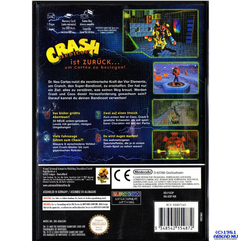 CRASH BANDICOOT THE WRATH OF CORTEX GAMECUBE