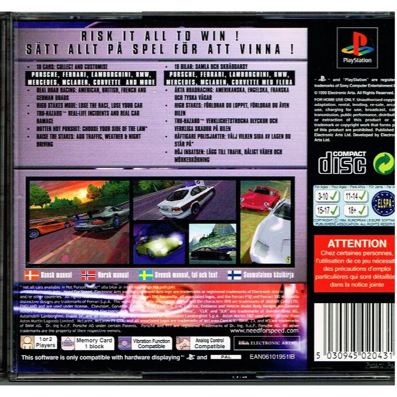 NEED FOR SPEED ROAD CHALLENGE PS1