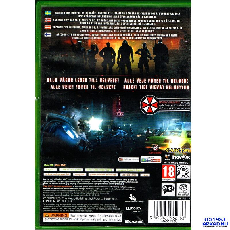 RESIDENT EVIL OPERATION RACCOON CITY XBOX 360