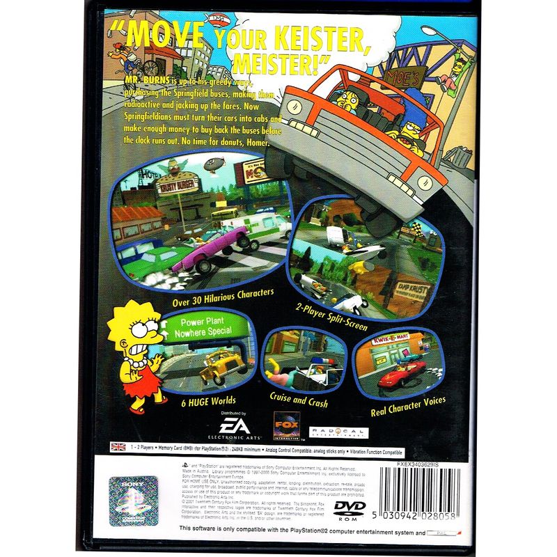 THE SIMPSONS ROAD RAGE PS2