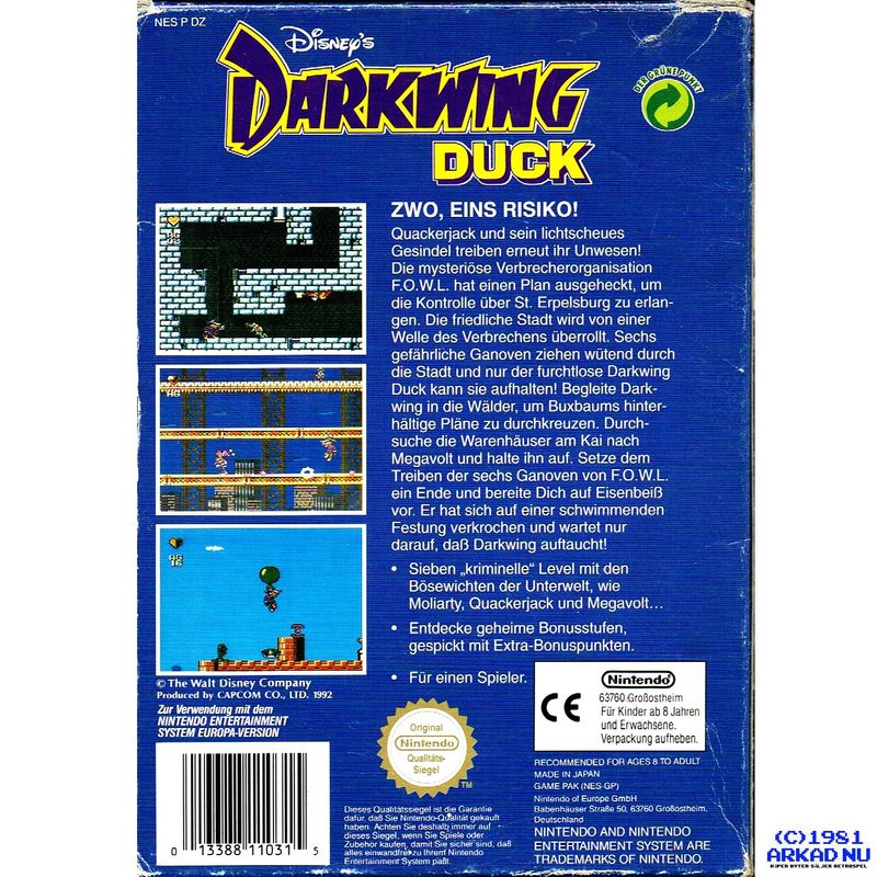 DARKWING DUCK NES TYSK UTGÅVA